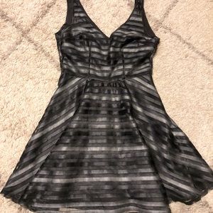 Black/grey striped dress